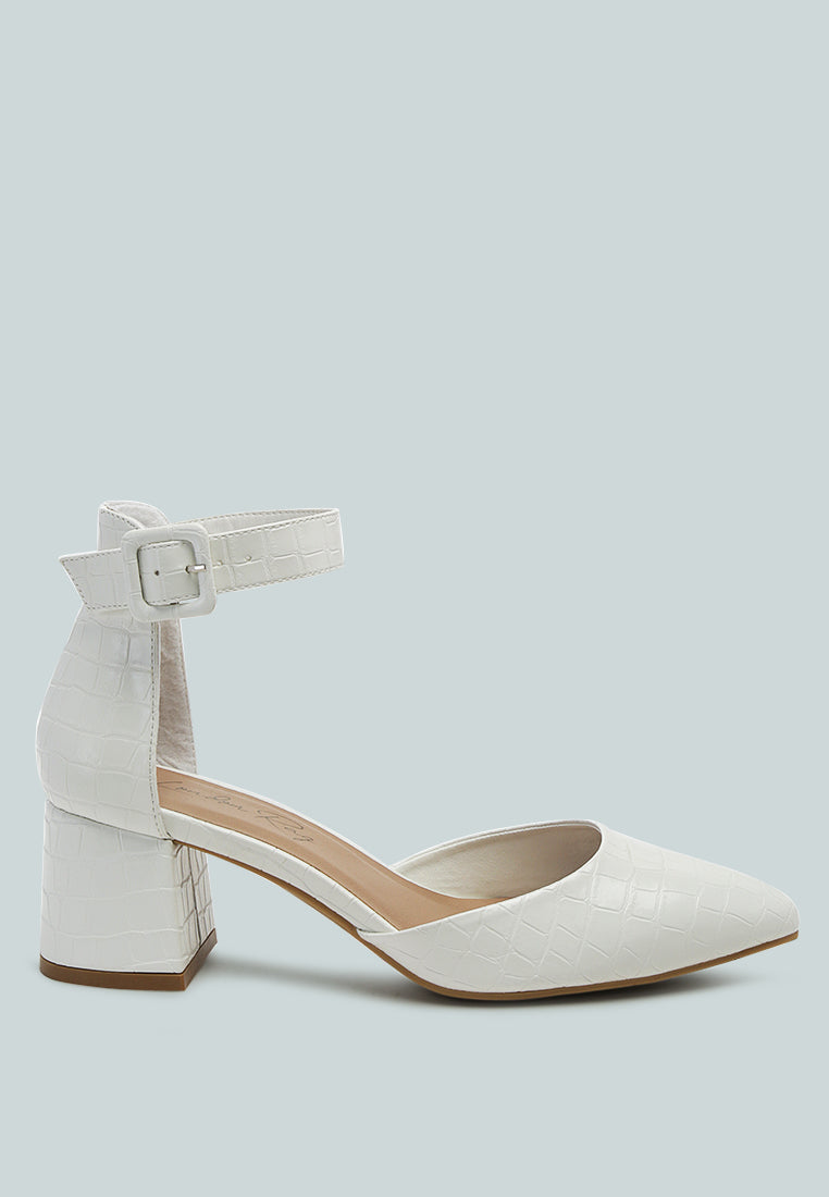Nymph Faux Leather Low Block Heel Sandals-0