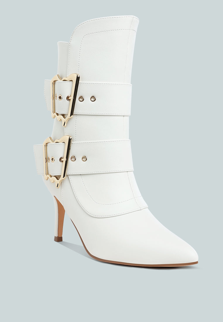 Ebera Chunky Buckle Strap Ankle Boots-1