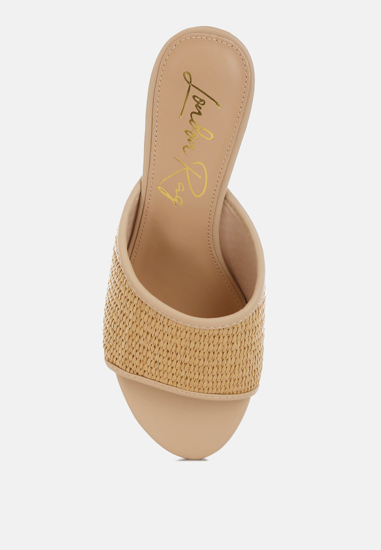 Osminda Raffia Clear Heel Wedge Sandals-3