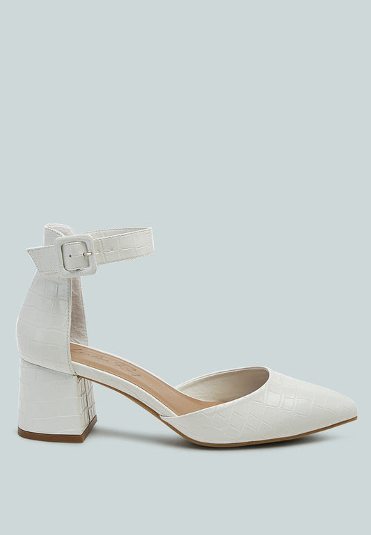 Nymph Faux Leather Low Block Heel Sandals-0