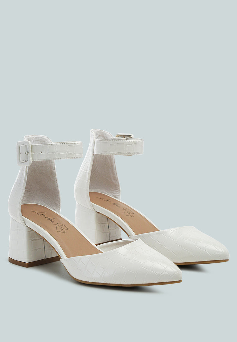 Nymph Faux Leather Low Block Heel Sandals-2