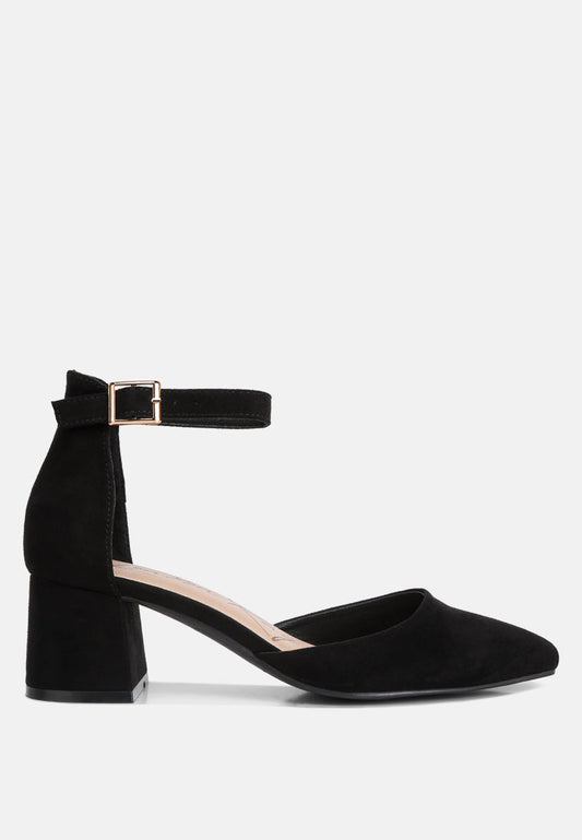 Kody Suede Ankle Strap Block Heel Sandals-0