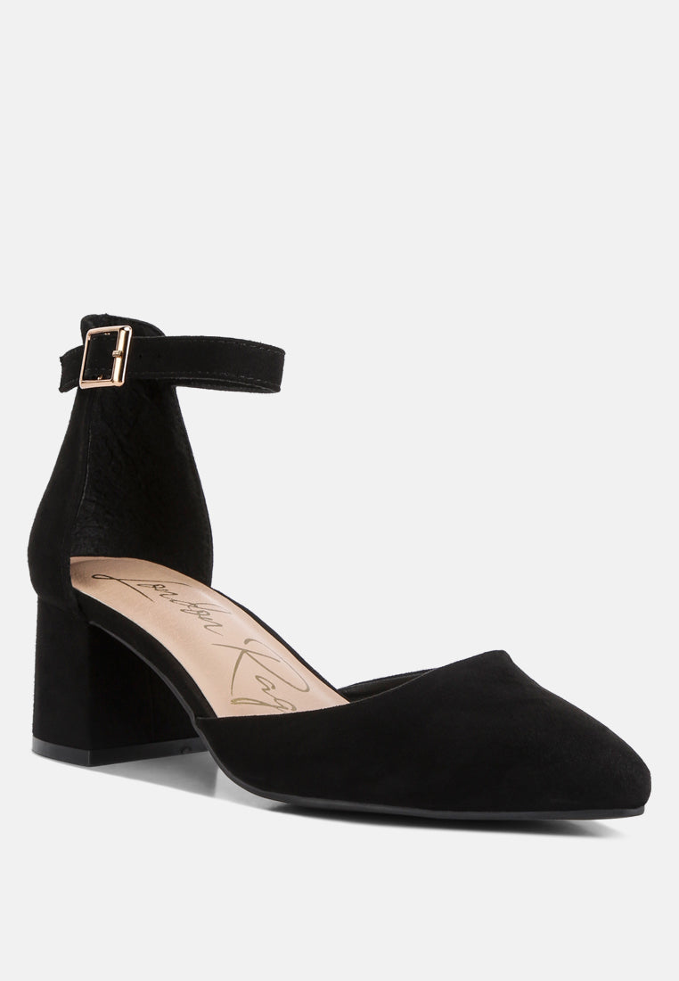 Kody Suede Ankle Strap Block Heel Sandals-1