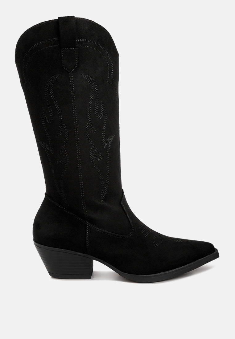 Ginni Embroidered Calf Boots-5