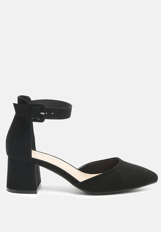 Nymph Low Block Heel Micro Suede Sandals-0